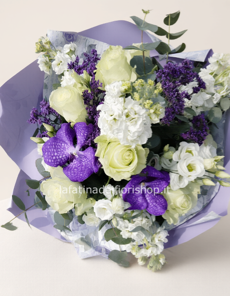 Bouquet romantico lilla e bianco