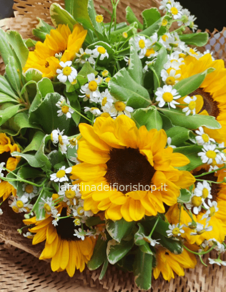 Bouquet con girasoli