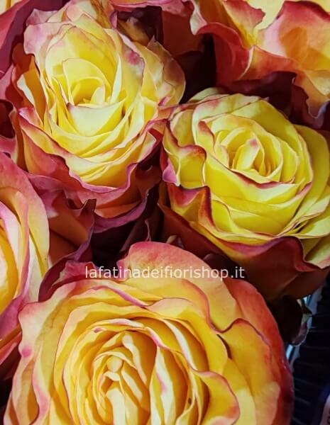Rose arancio in mazzo