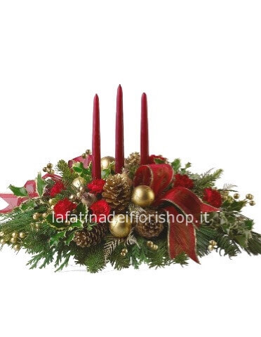 Centrotavola natalizio rettangolare