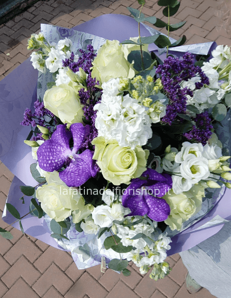 Bouquet romantico lilla e bianco